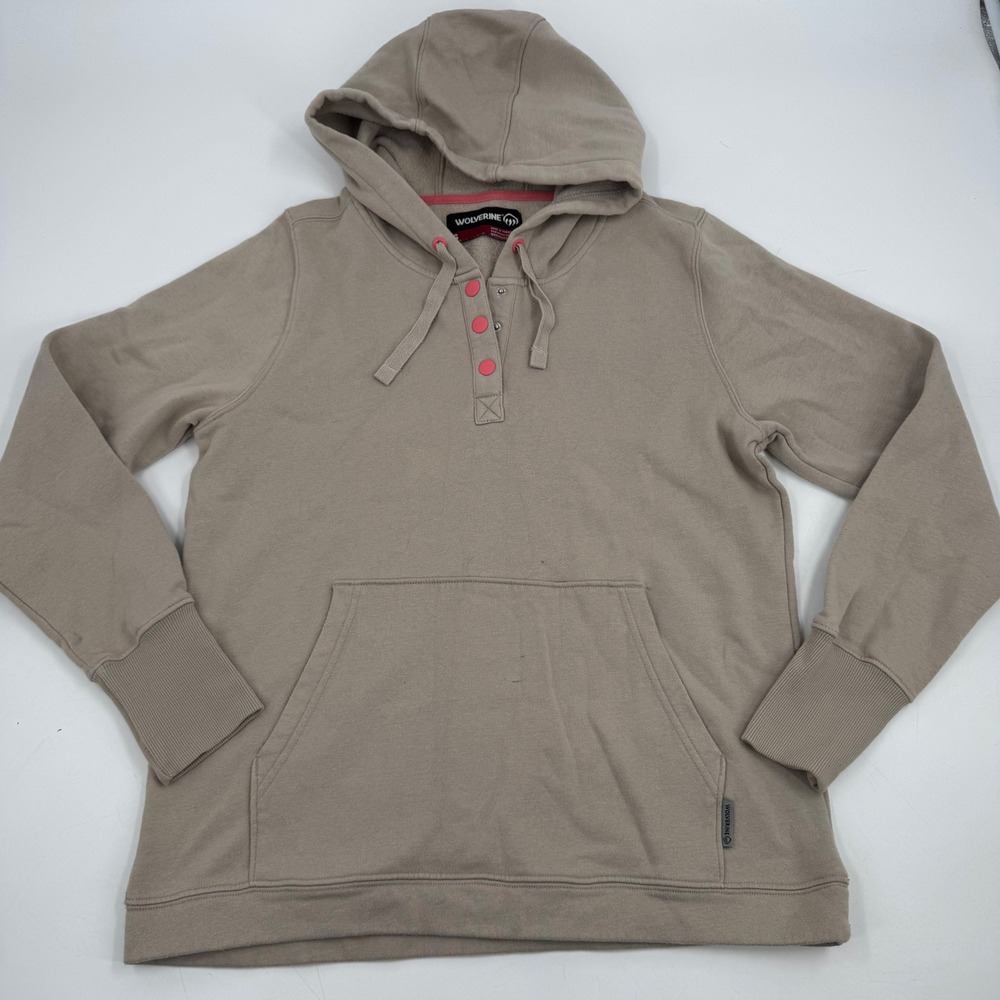 Wolverine Womens Hoodie Snap Button Kangaroo‎ Pocket Small Casual Comfy